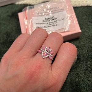 Lab Grown Pink Fire Opal Ring 6- Now Lets Begin